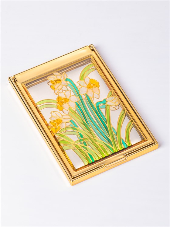 水仙花便携化妆镱